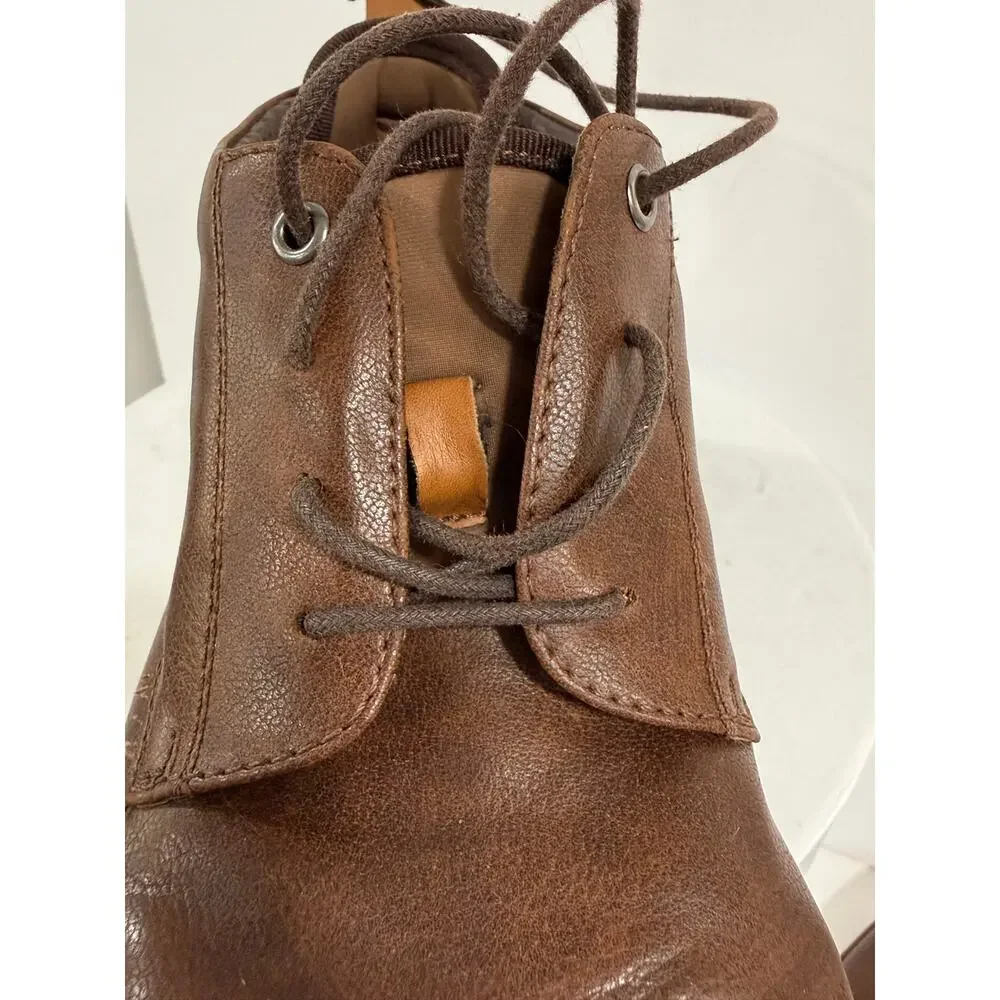 Steve Madden Leather Chukka Boots Men's US 9 Brown Lace Up Casual Ankle Shoes